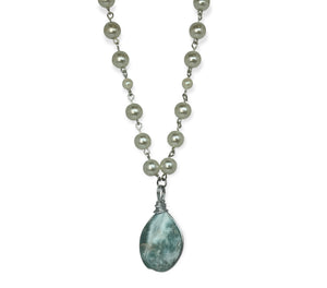 Larimar Pearls Necklace
