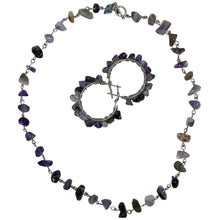 Load image into Gallery viewer, Amethyst Necklace x Hoops SET
