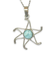 Load image into Gallery viewer, Larimar Sun Necklace
